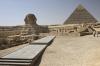 (078) Gro�e Sphinx von Gizeh, im Hintergrund die Chephren-Pyramide